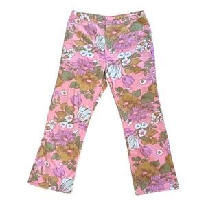 Vintage 70s Maverick Pink Floral Jeans – Very Rare, Made in USA, High Rise
